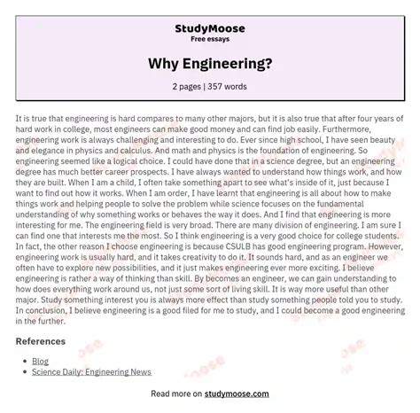 The Career of Engineering Essay - Words | Bartleby